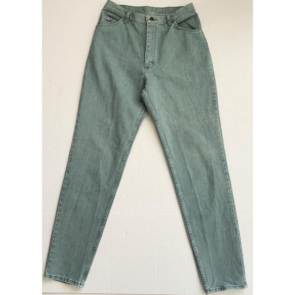 Vintage Wrangler Womens Kiwi Green Mom Jeans Size 12 Tall 33in Inseam USA Made